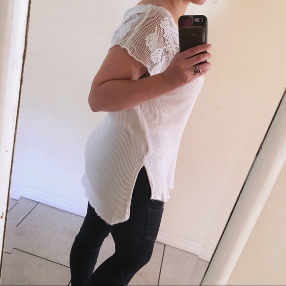 Free People Wide Neck Lace Tunic - Picture 3 of 8